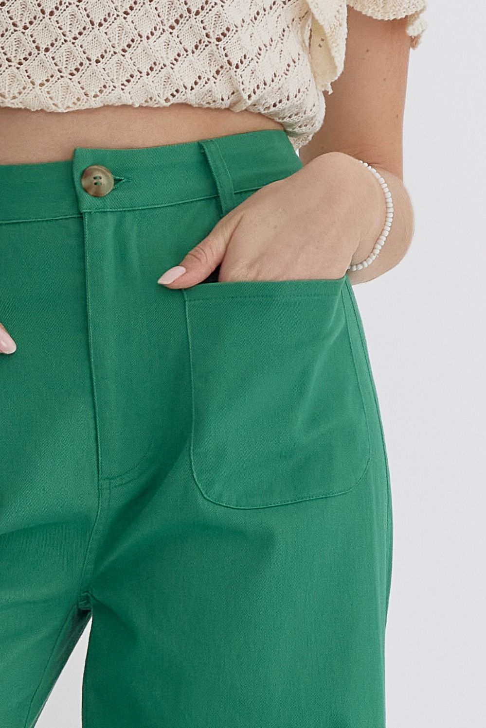 P23528 High Waisted Wide Leg Pants