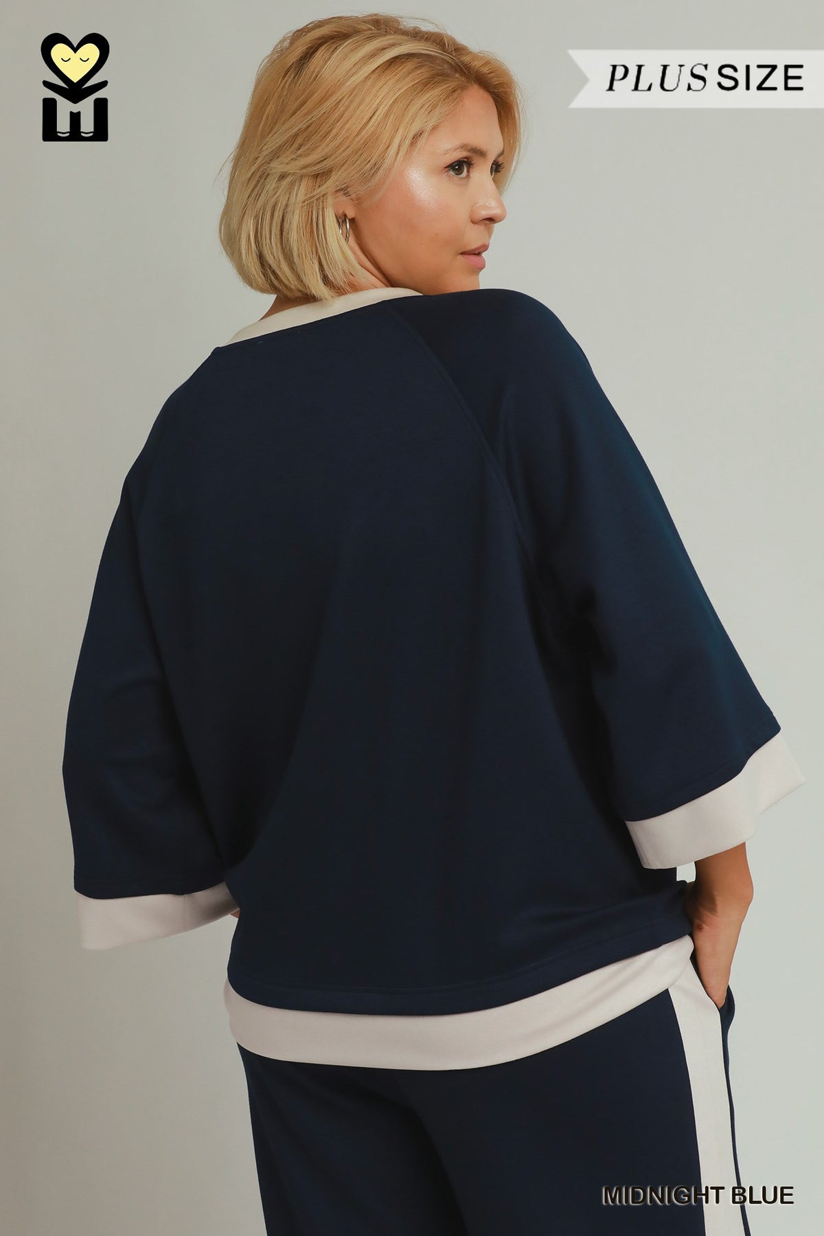 WH1119-T Curvy Colorblock Raglan Sleeve Top