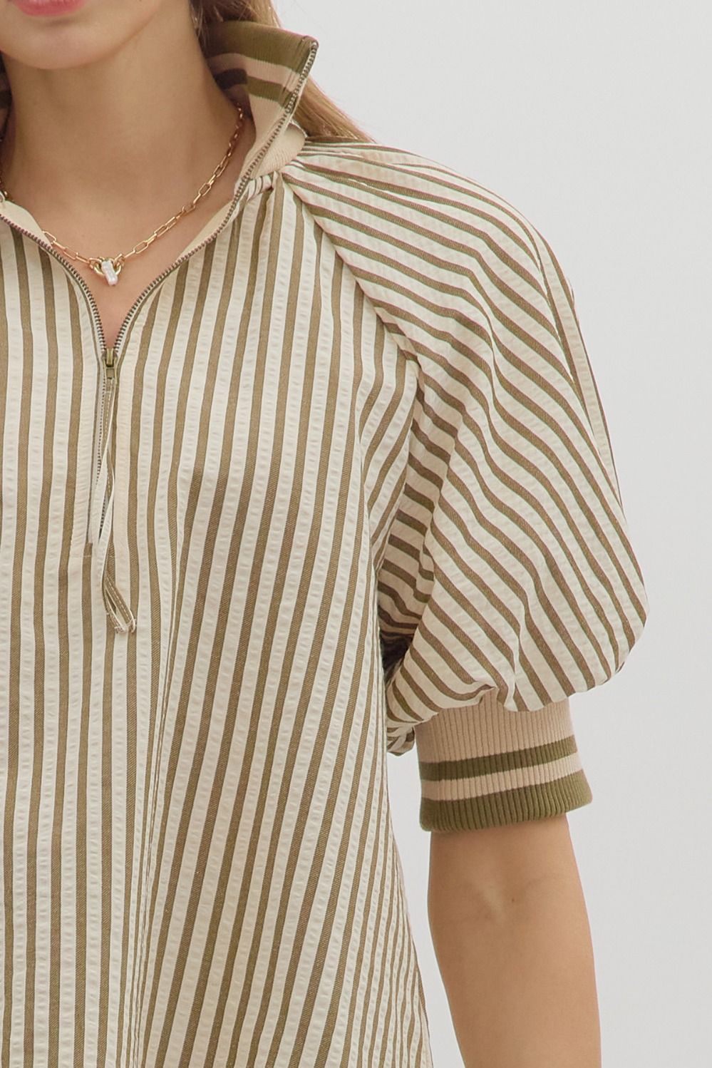 T28130 Stripe Pattern Top