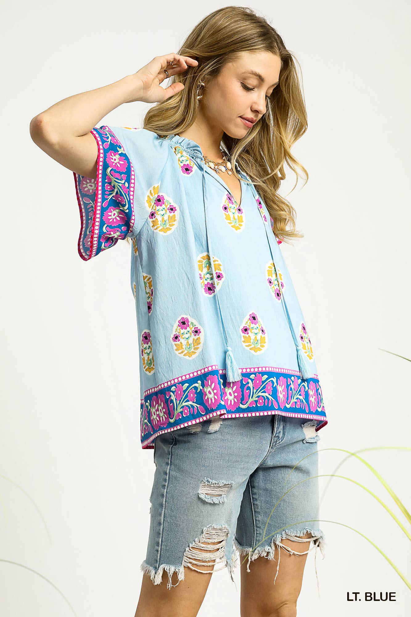 K0169 Boho Bloom Border Top