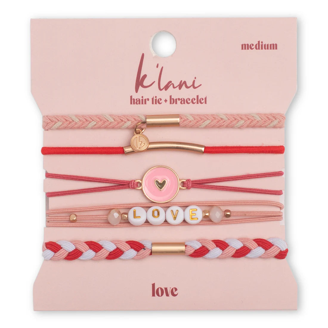 Love Hair Tie + Bracelet Set