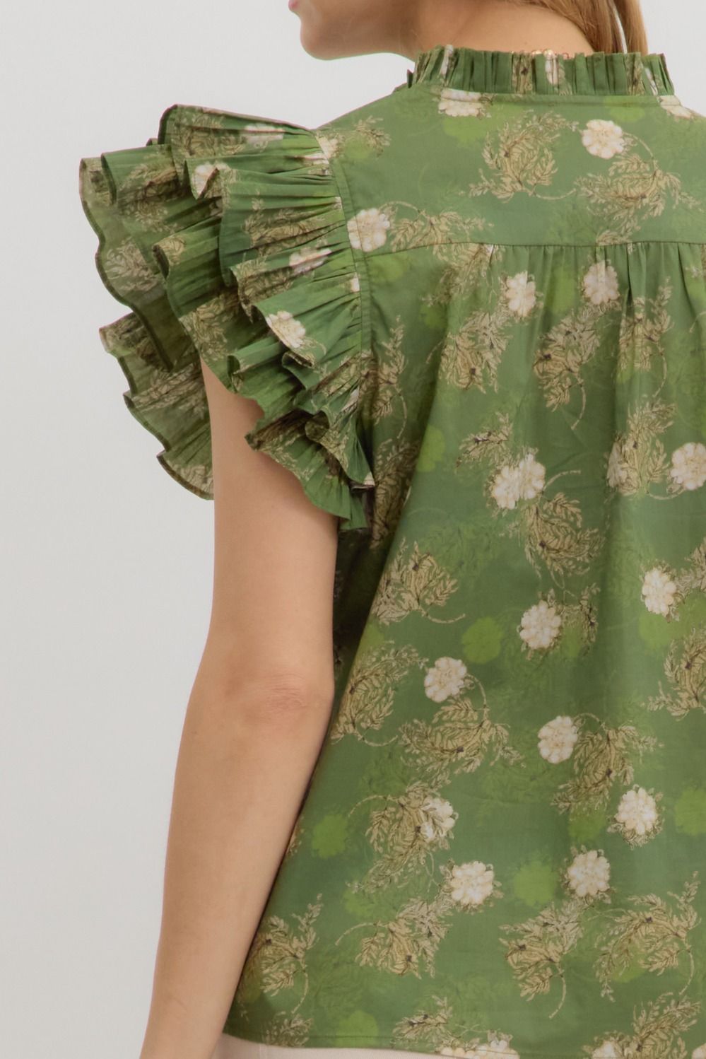 T27239 Vintage Floral Print Top