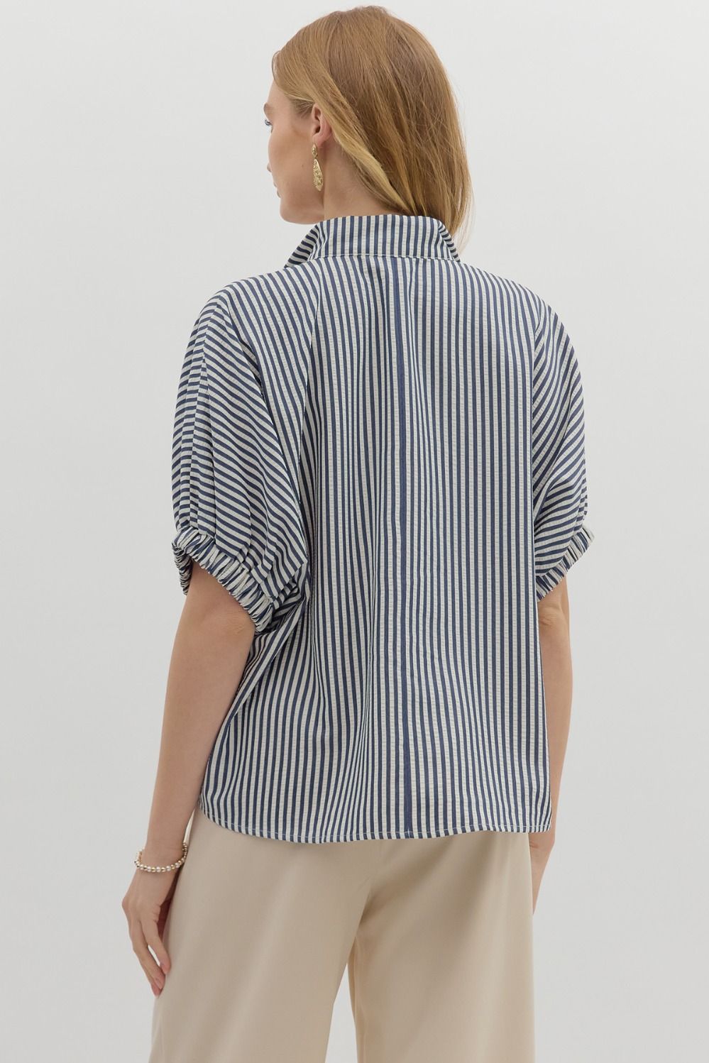 T25970 Stripe Pattern Dolman Top