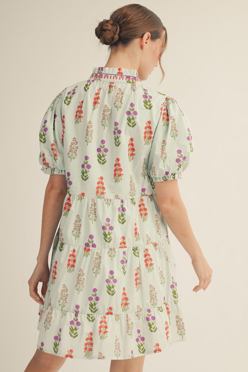 M50169 Floral Tiered Dress