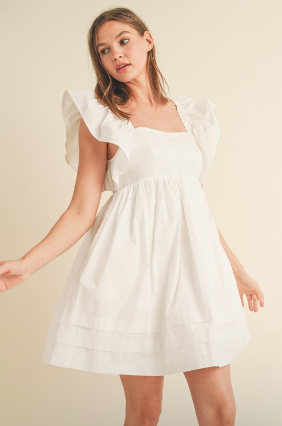 MDR3056 Flutter Sleeve Mini Dress