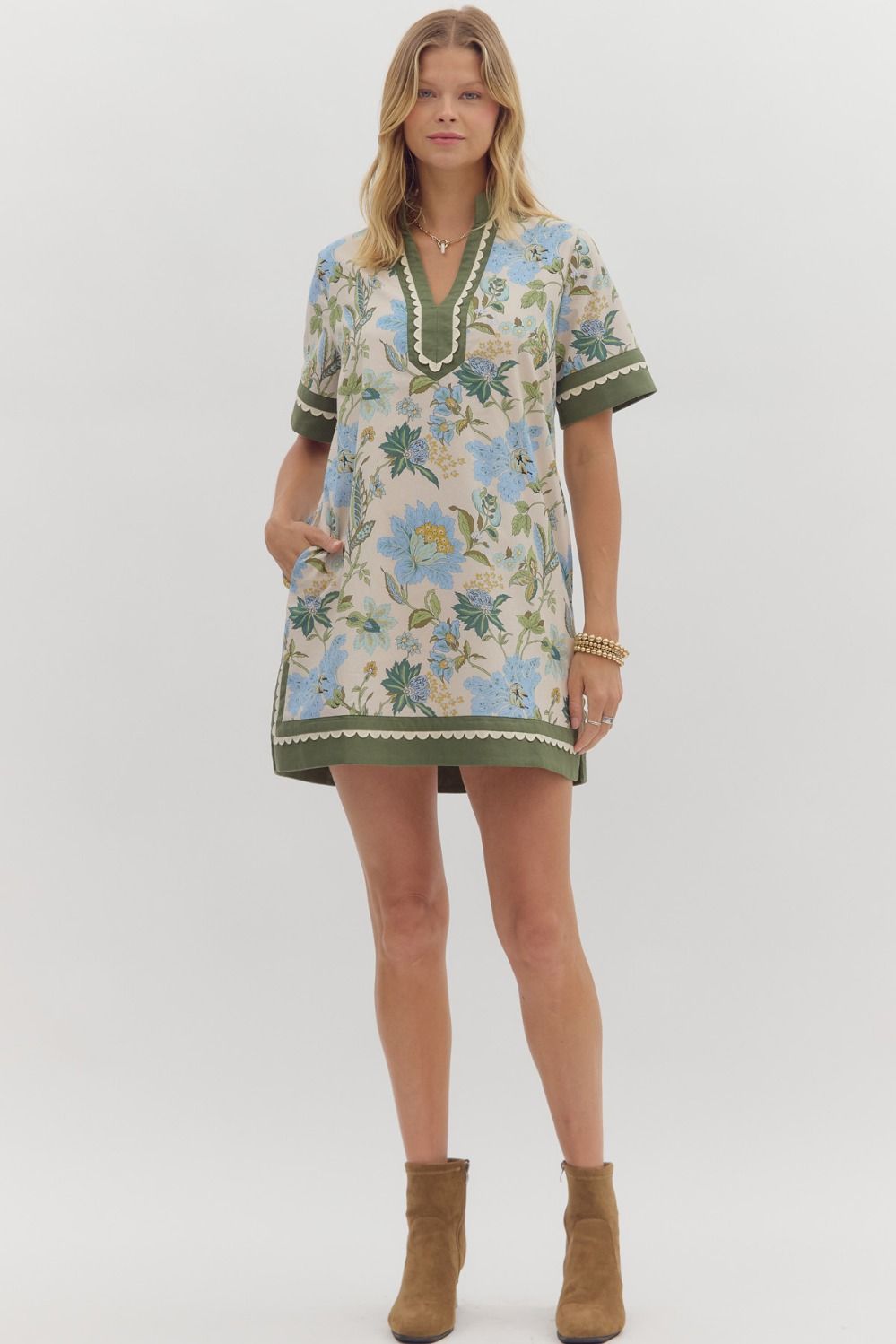 D27946 Floral Print Mini Dress
