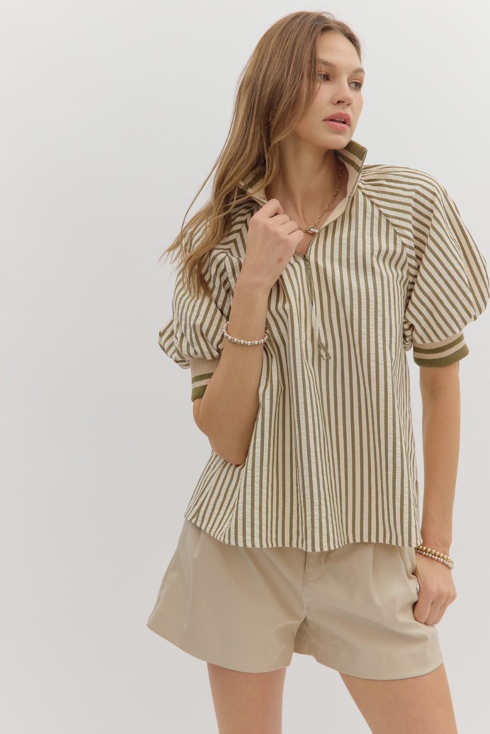 T28130 Stripe Pattern Top