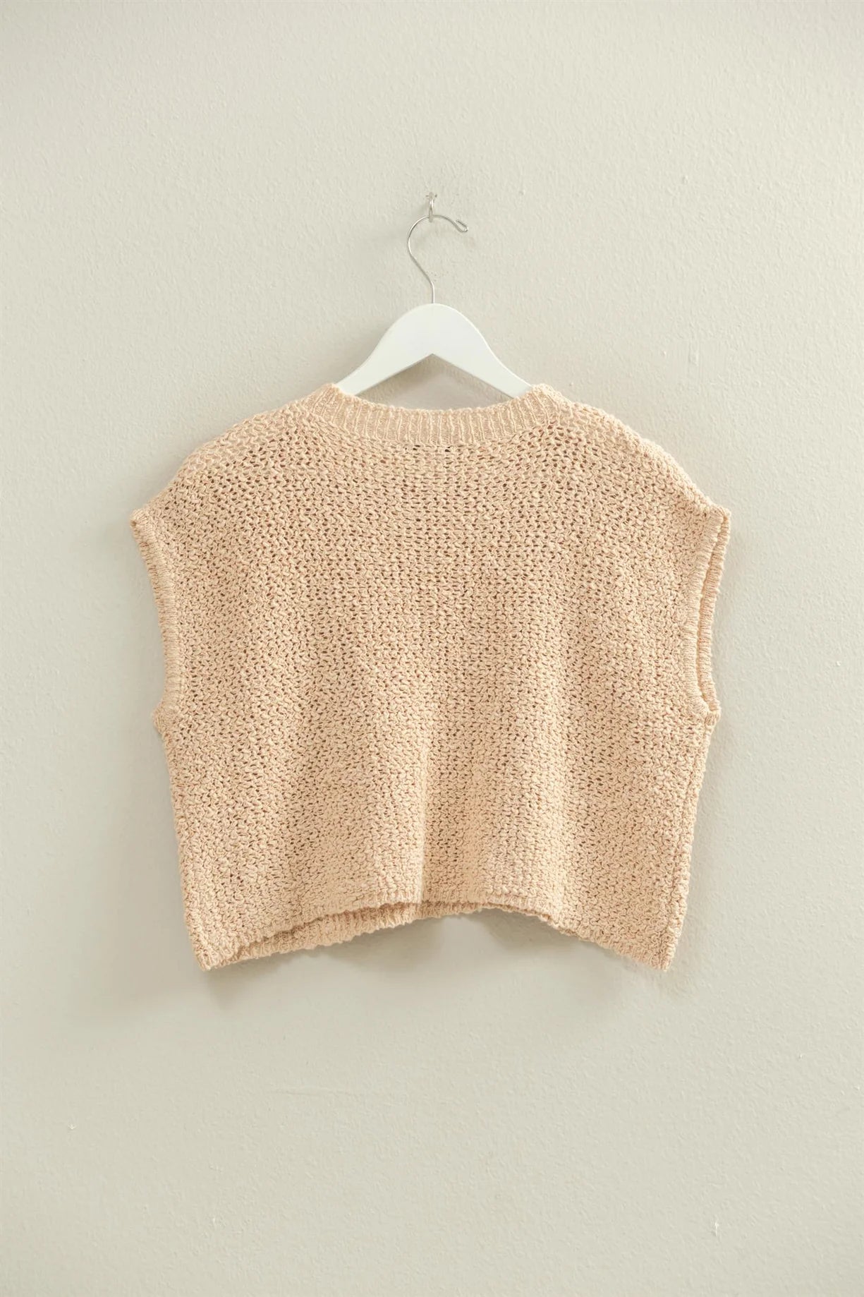 HF25E648 Textured Knitted Crop Top