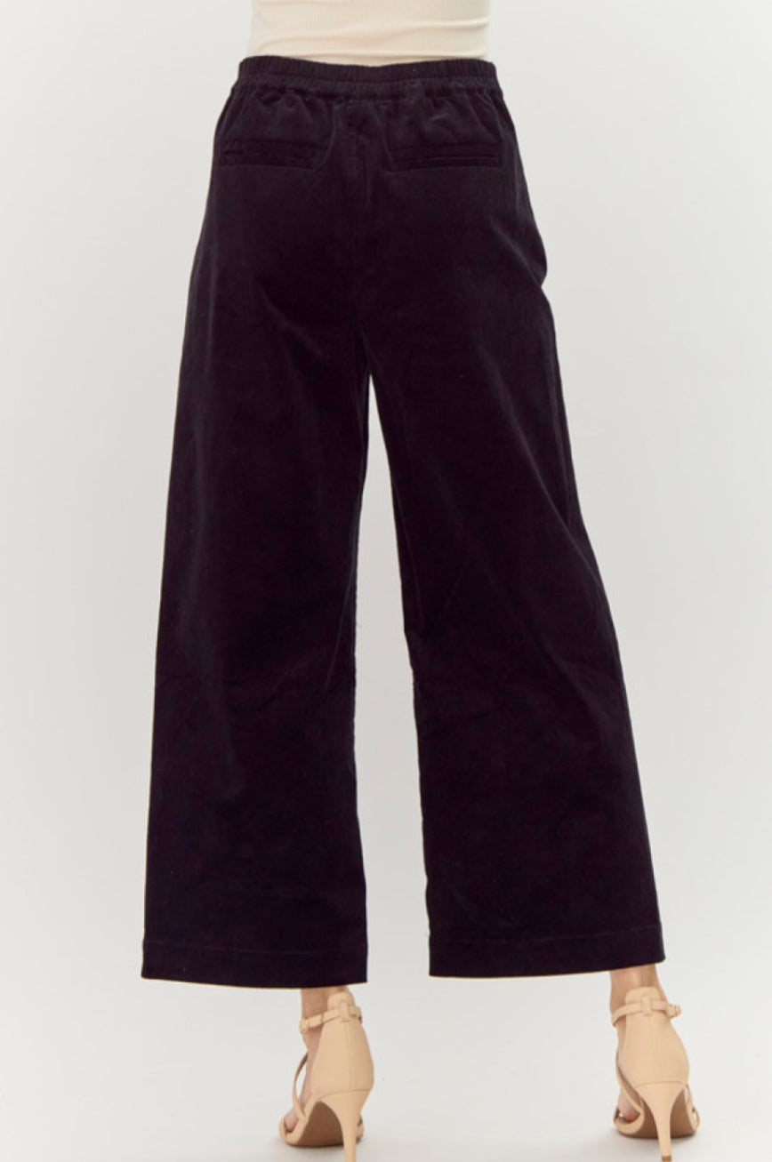 H40228-1 Solid Wide Pants