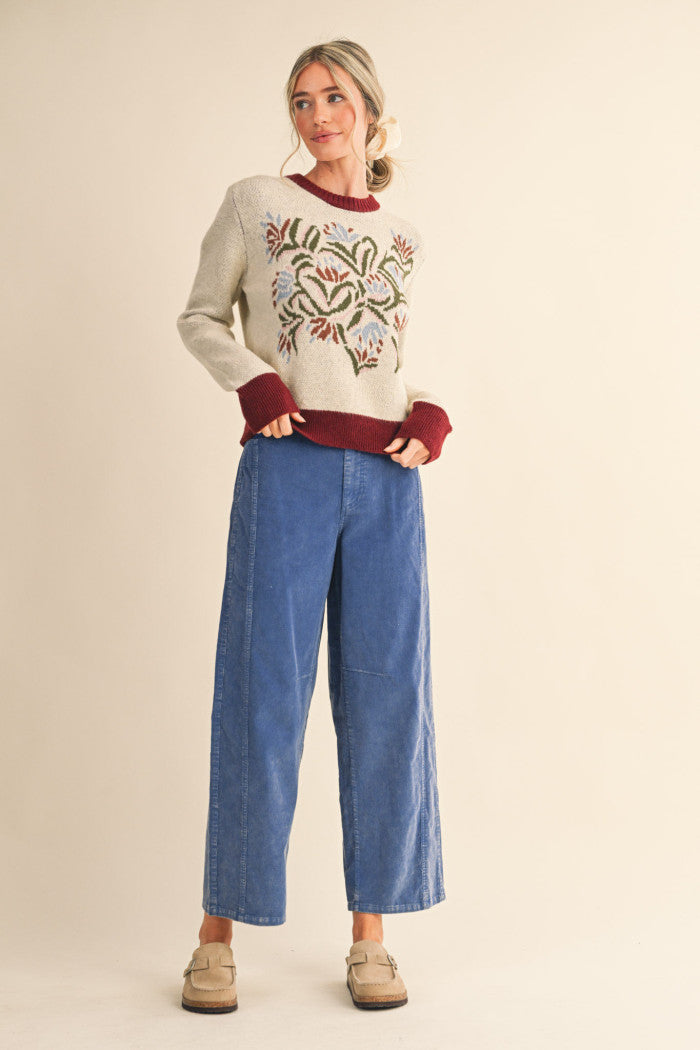 MSW11218 Floral Sweater