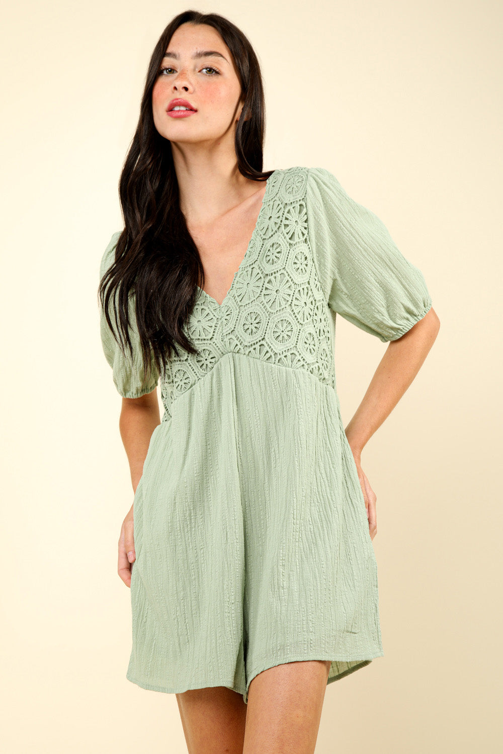 NP70387 Lace Detail Romper