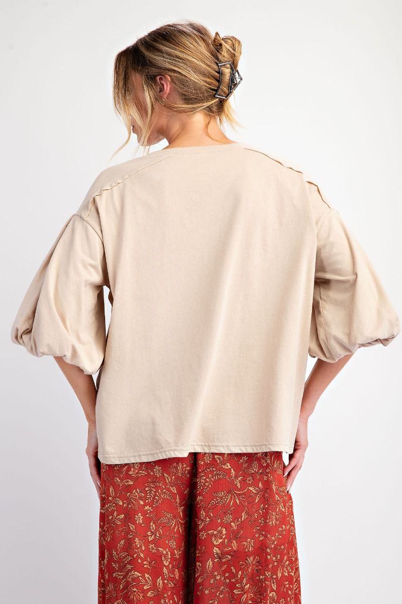 ET25243 Tweed Ribbon Patch Top