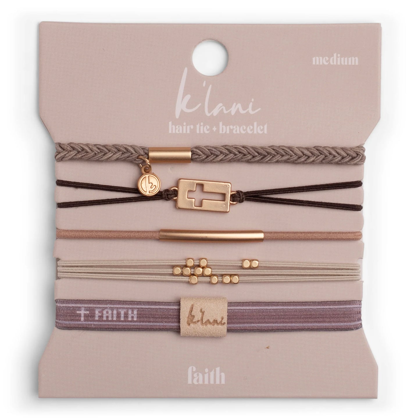Faith Hair Tie + Bracelet Set