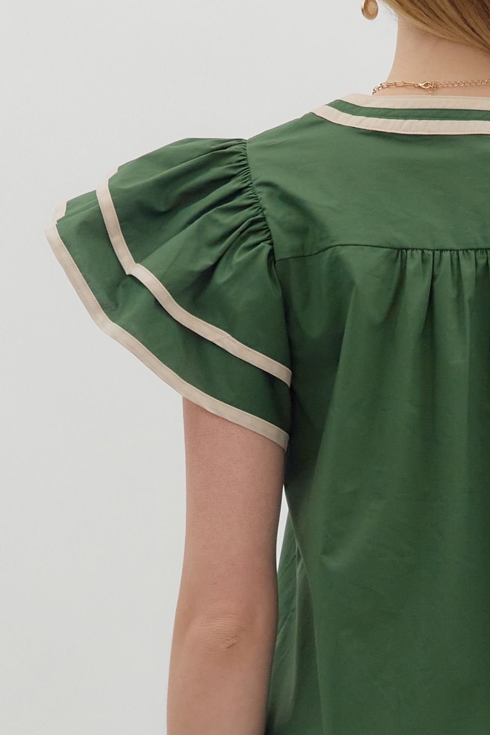 T27586 Flutter Sleeve Top