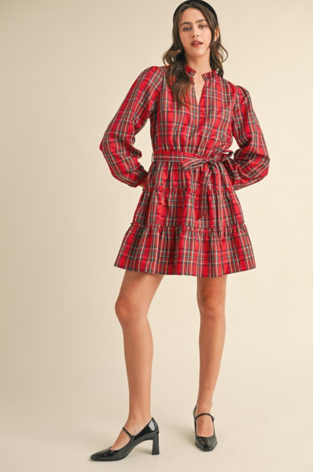MDR3538 Plaid Mini Dress