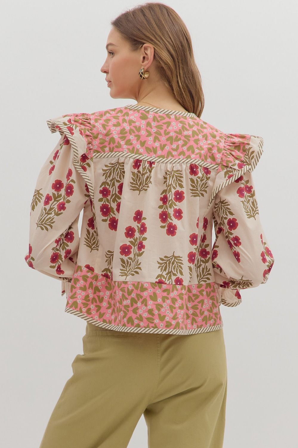 T28295 Multi-Print Long Sleeve Top