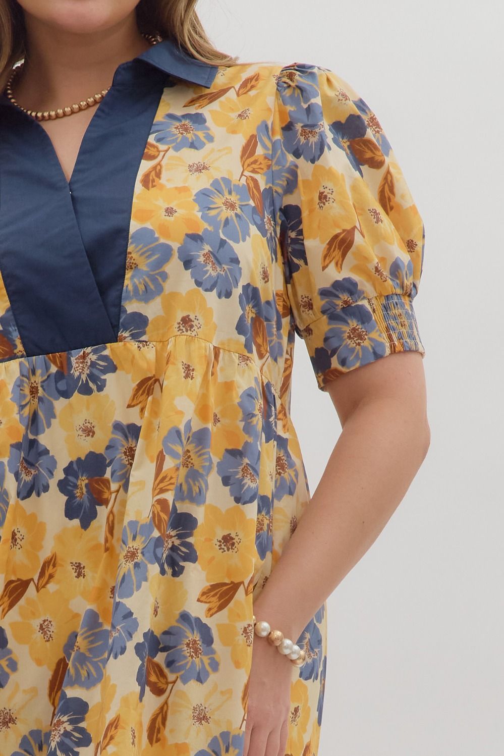 D27476P Curvy Floral Print Dress