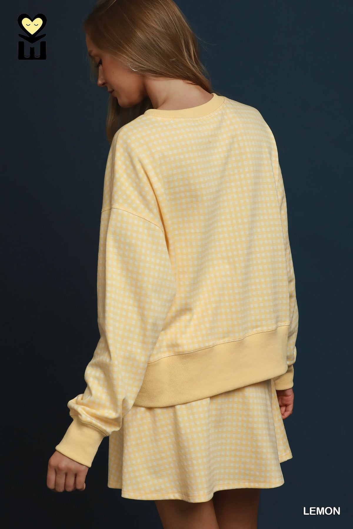 H1253-T Gingham Pullover Sweatshirt