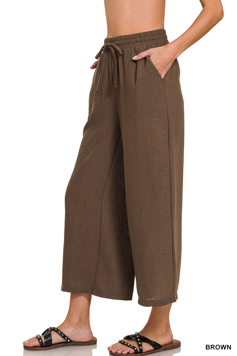 QP-7164D4 Woven Cropped Pants