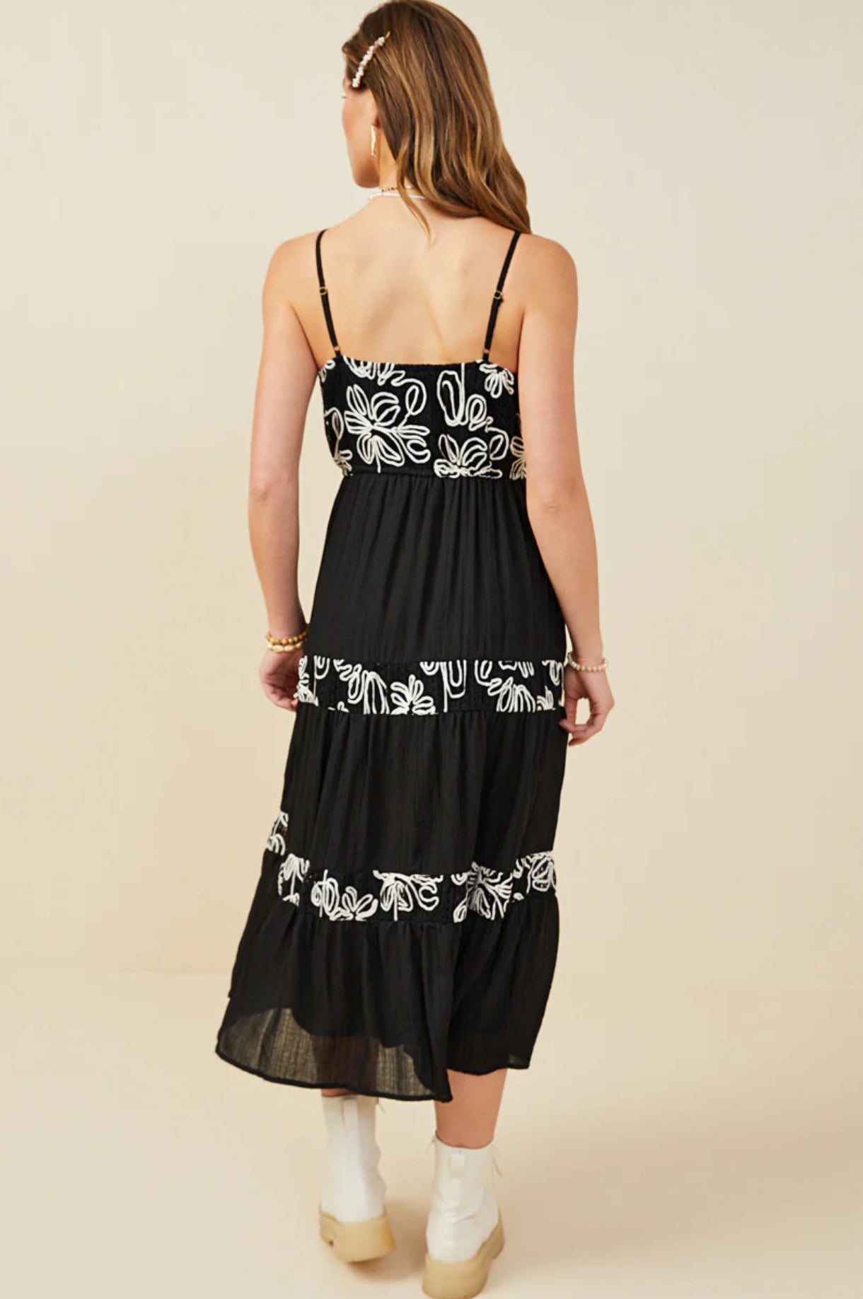 HY9393 Embroidered Floral Dress