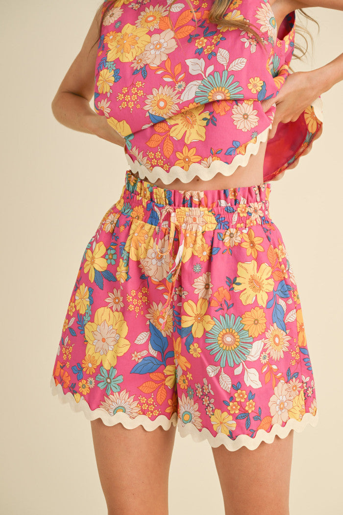 MPST3338 Floral Print Ric Rac Set