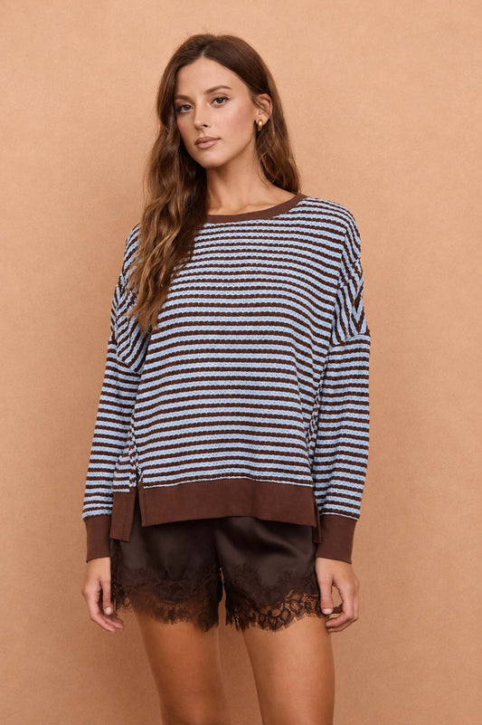B6ST1004 Stripe Exposed Seam Top