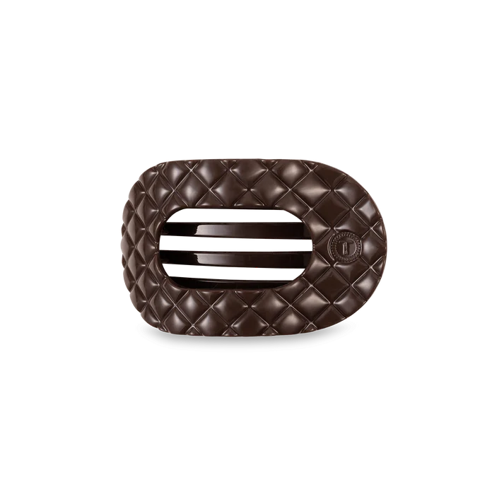 TELETIES Small Quilted Flat Round Hair Clip