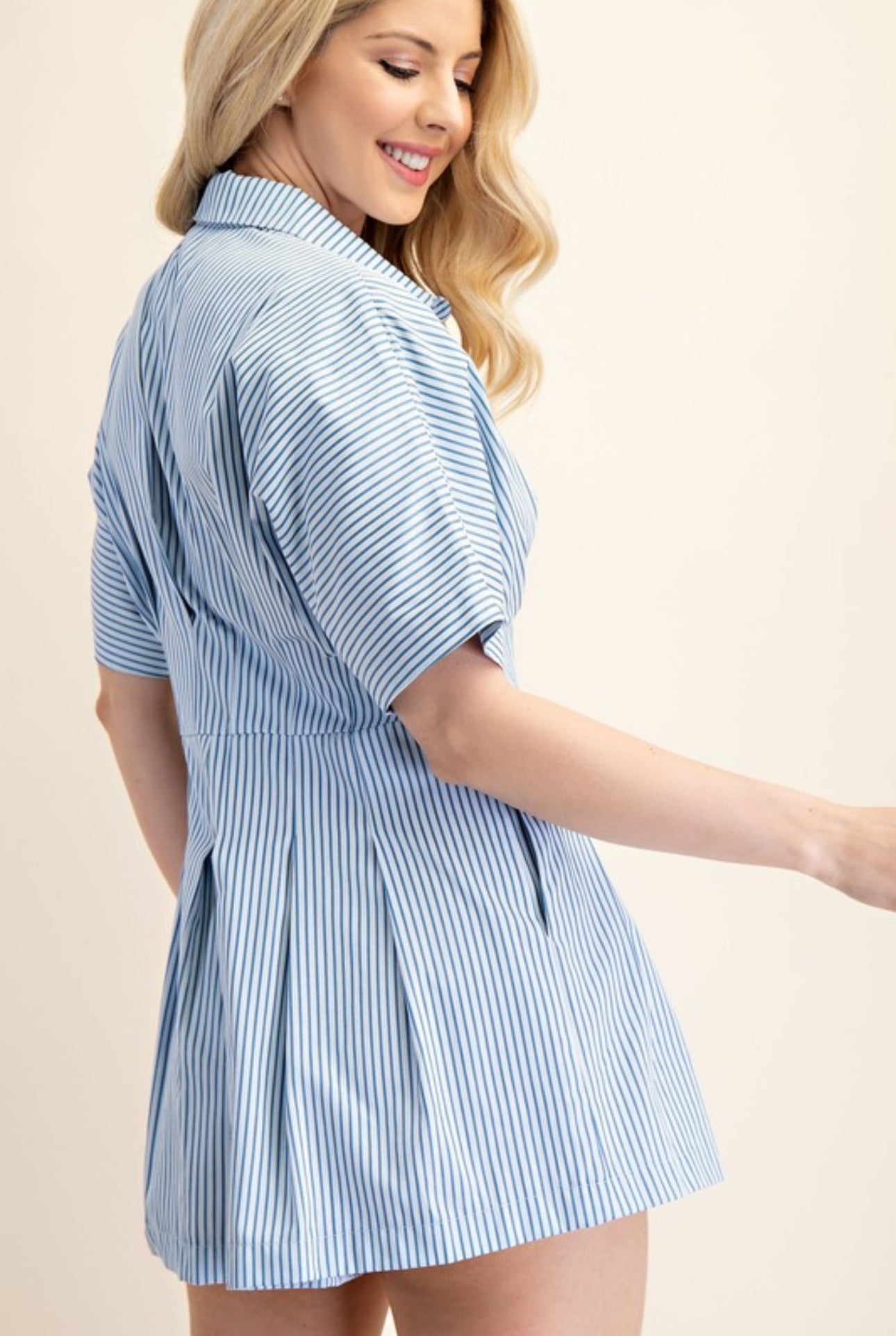 GP6906 Pleated Waist Romper