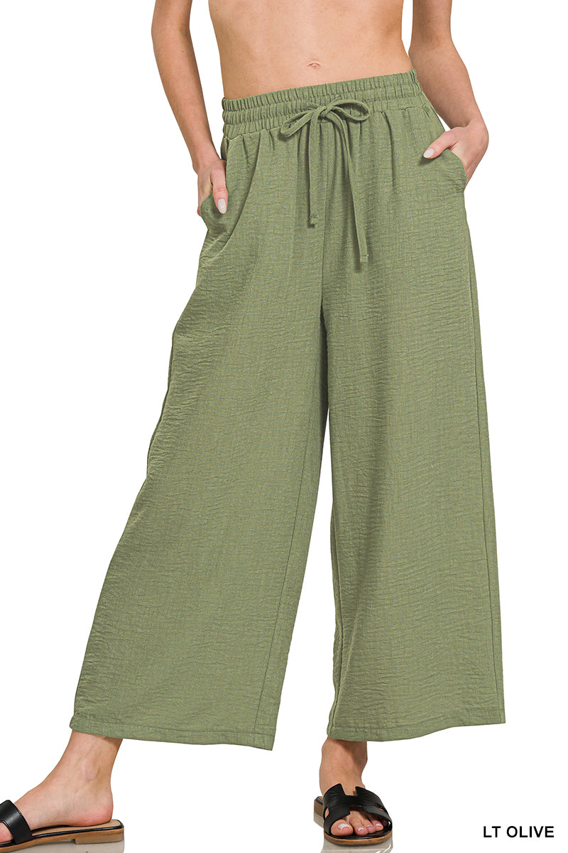 QP-7164D4 Woven Cropped Pants