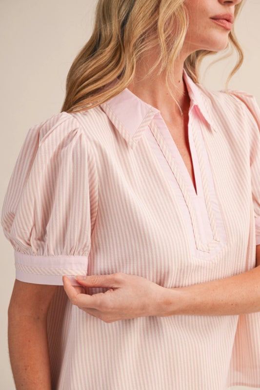 MTP4840 Stripe Pattern Contrast Top