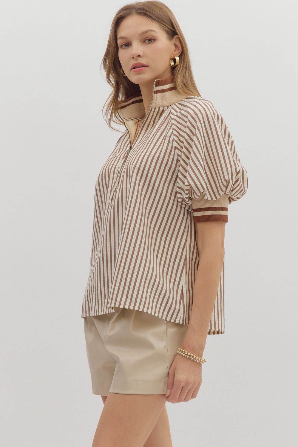 T28130 Stripe Pattern Top