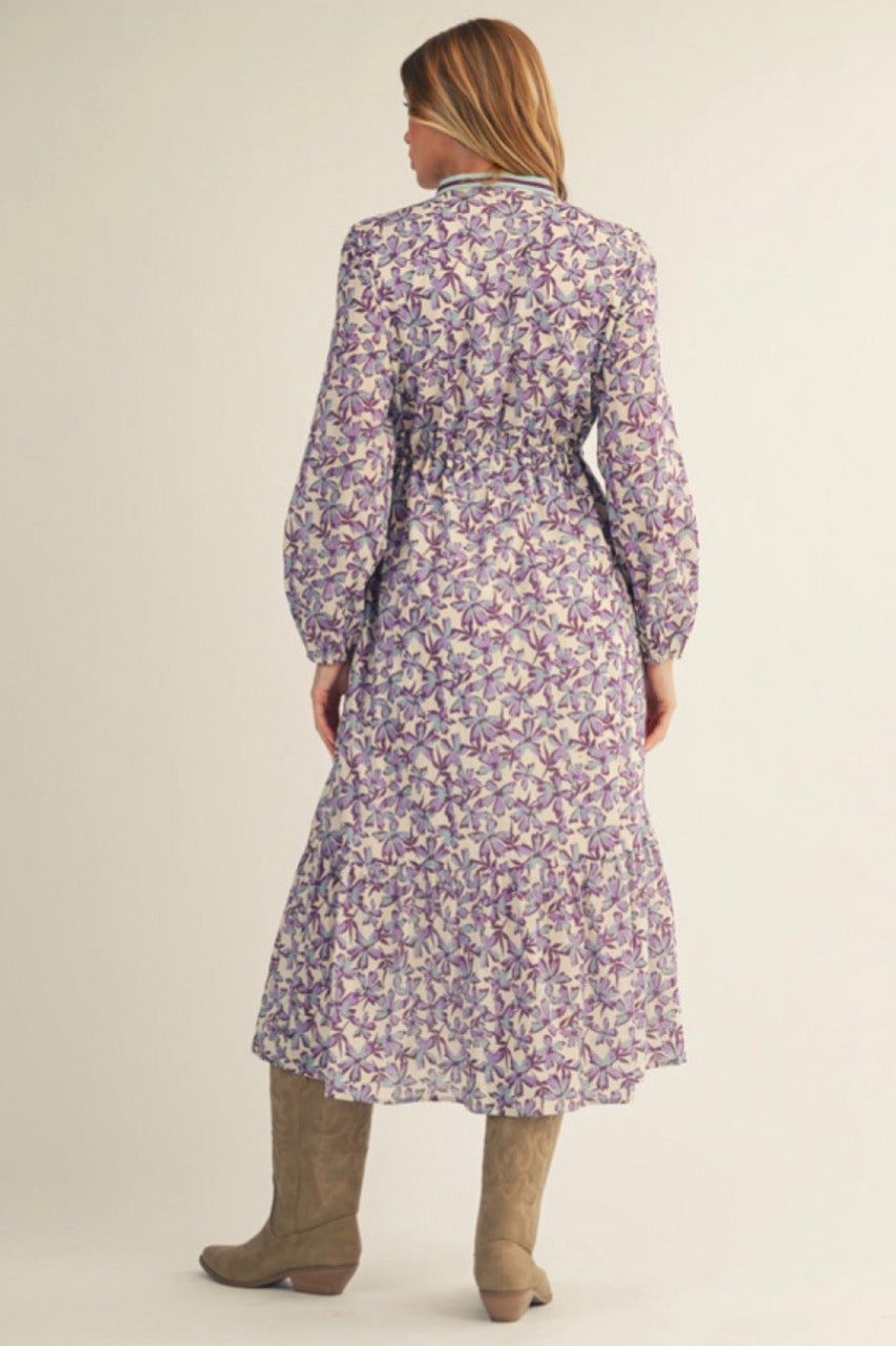 G15127 Tiered Floral Midi Dress