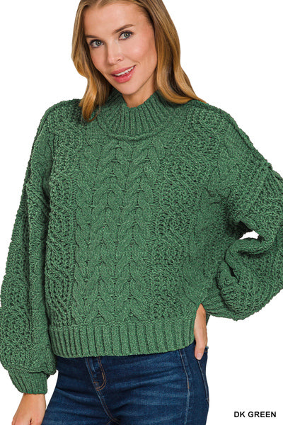 TW-2593Y Cable Knit Sweater