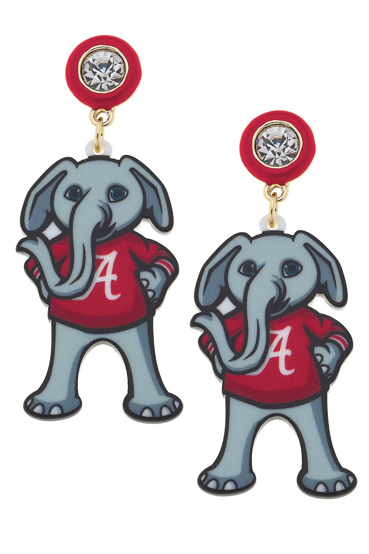 Alabama Big Al Resin Mascot Earrings