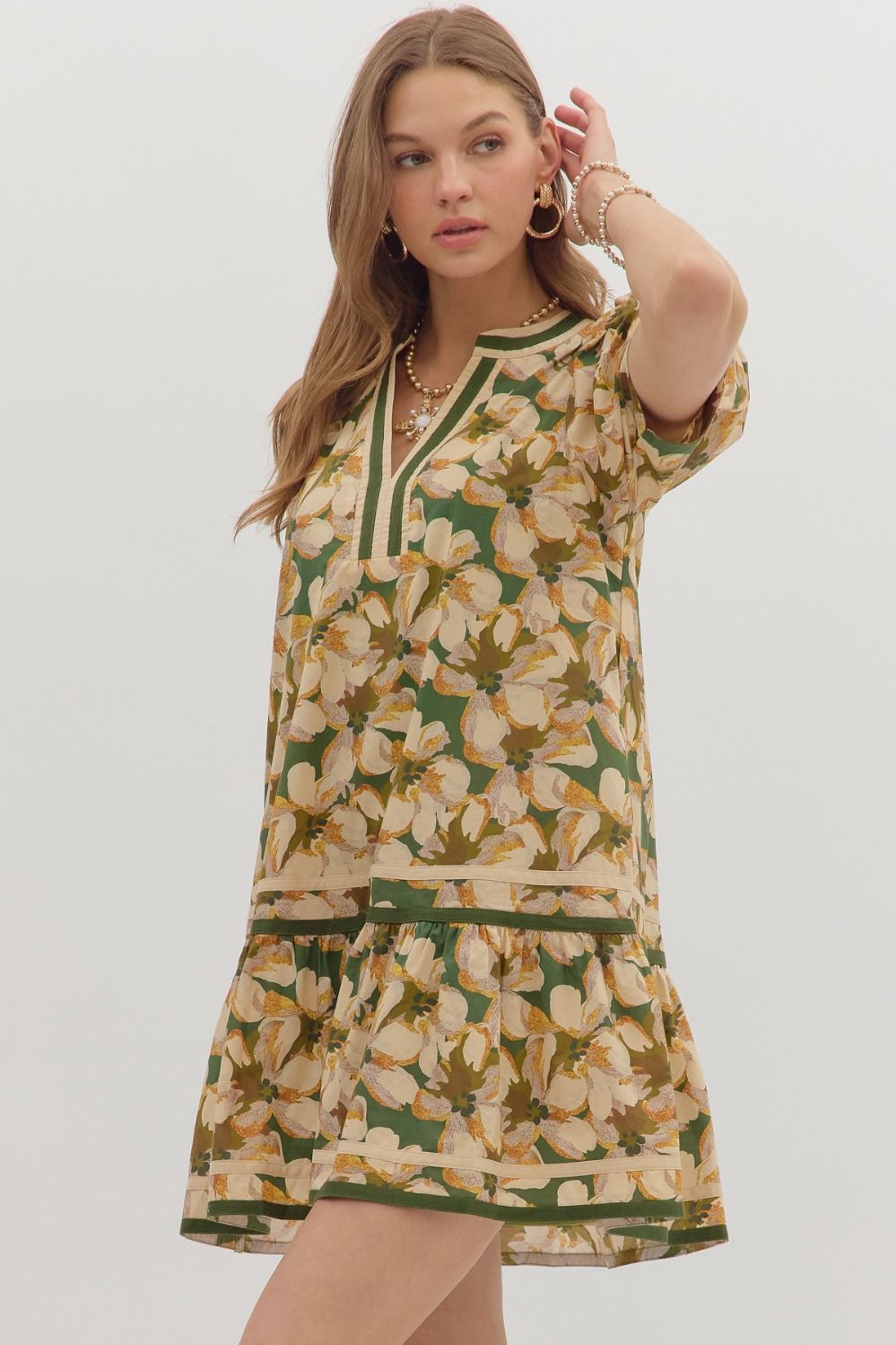 D27928 Floral Print Mini Dress