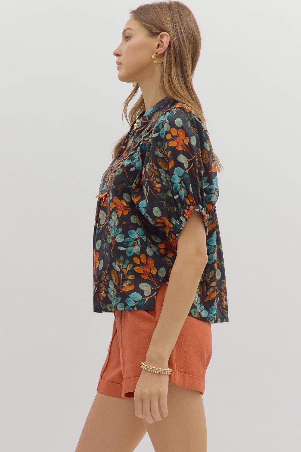 T27474 Botanical Print Top