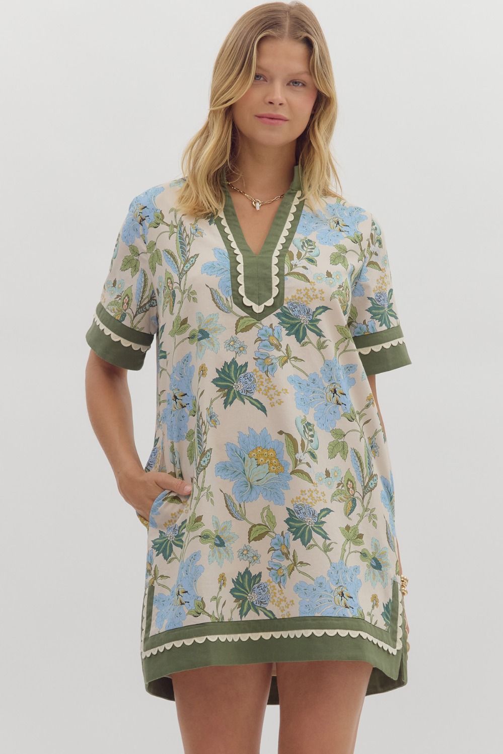 D27946 Floral Print Mini Dress