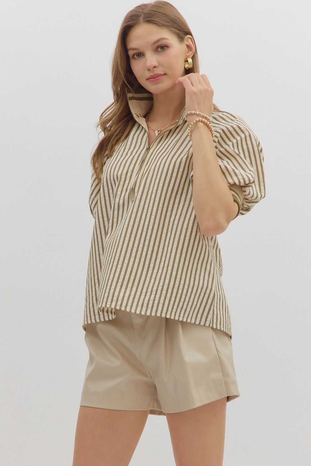 T28130 Stripe Pattern Top