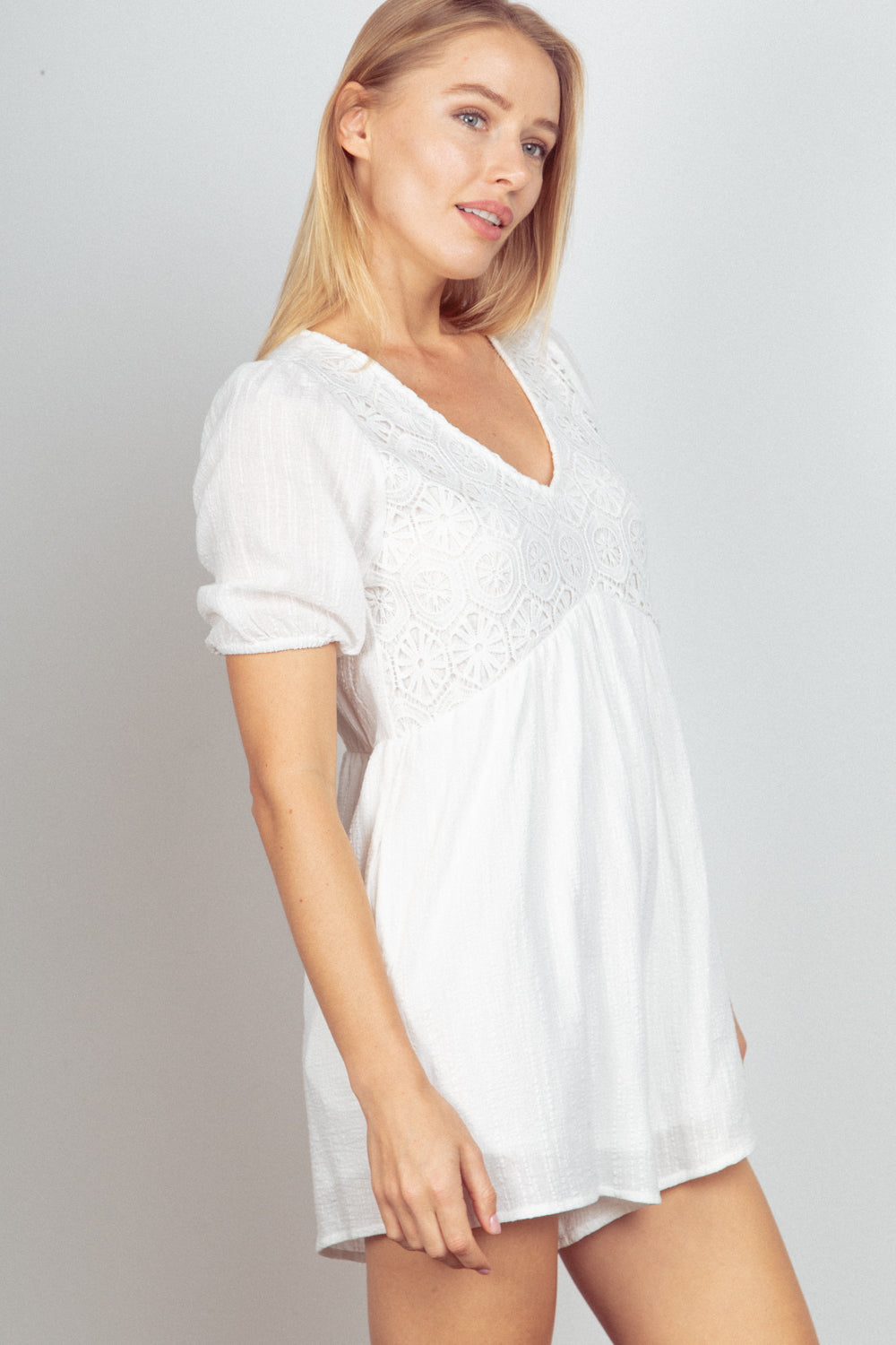 NP70387 Lace Detail Romper