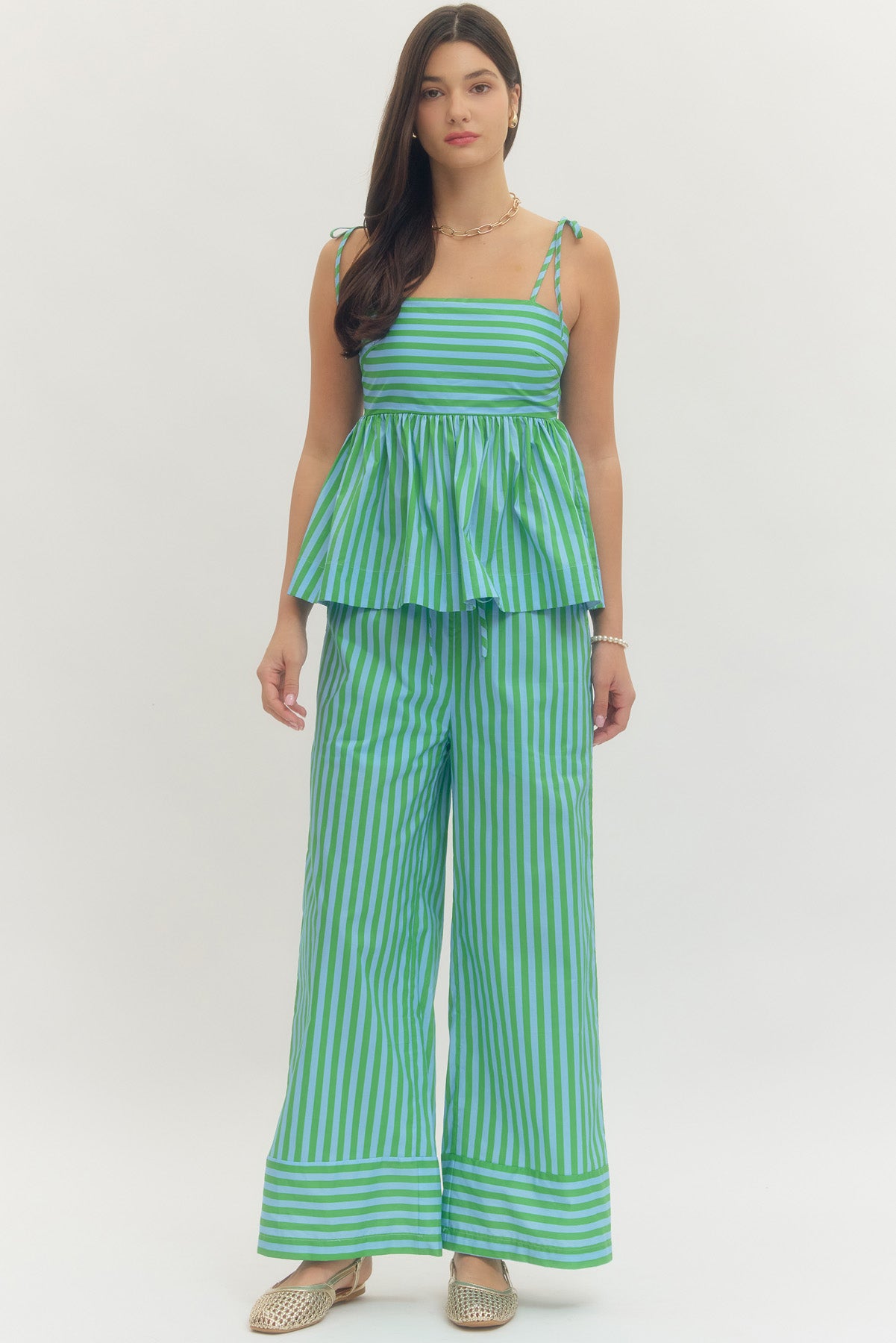 P30507 Striped Wide Leg Pants