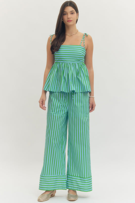 P30507 Striped Wide Leg Pants