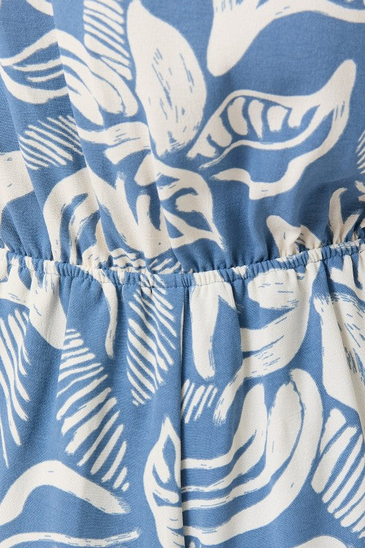 AM3507-7 Leaf Print Romper