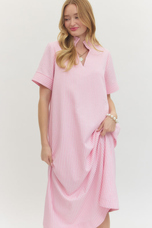 D29471 Striped Midi Dress