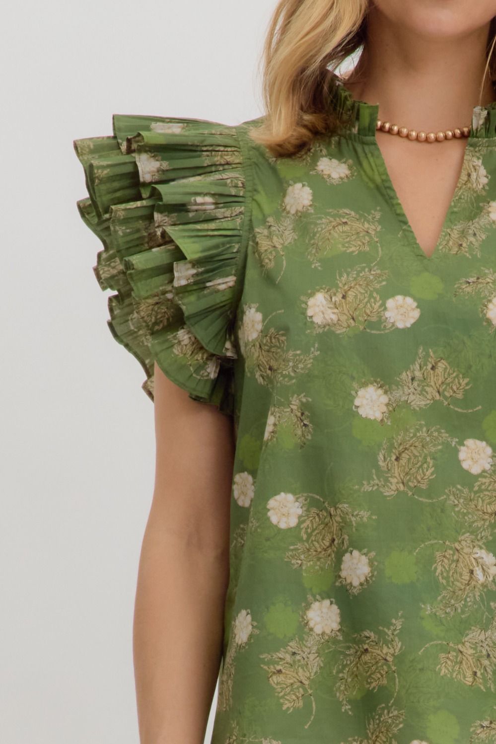 T27239 Vintage Floral Print Top