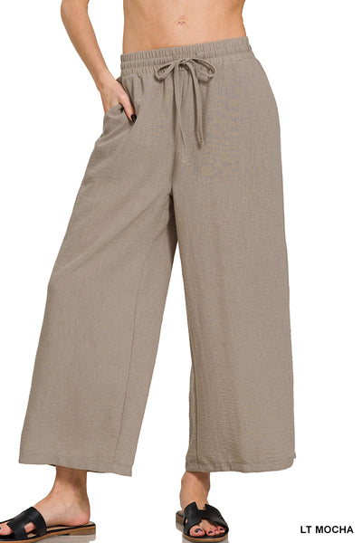 QP-7164D4 Woven Cropped Pants