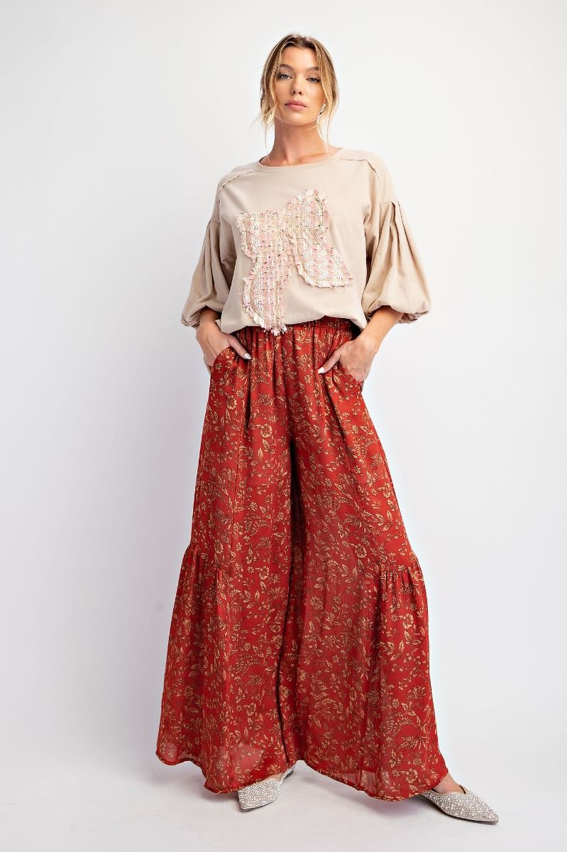 ET25243 Tweed Ribbon Patch Top