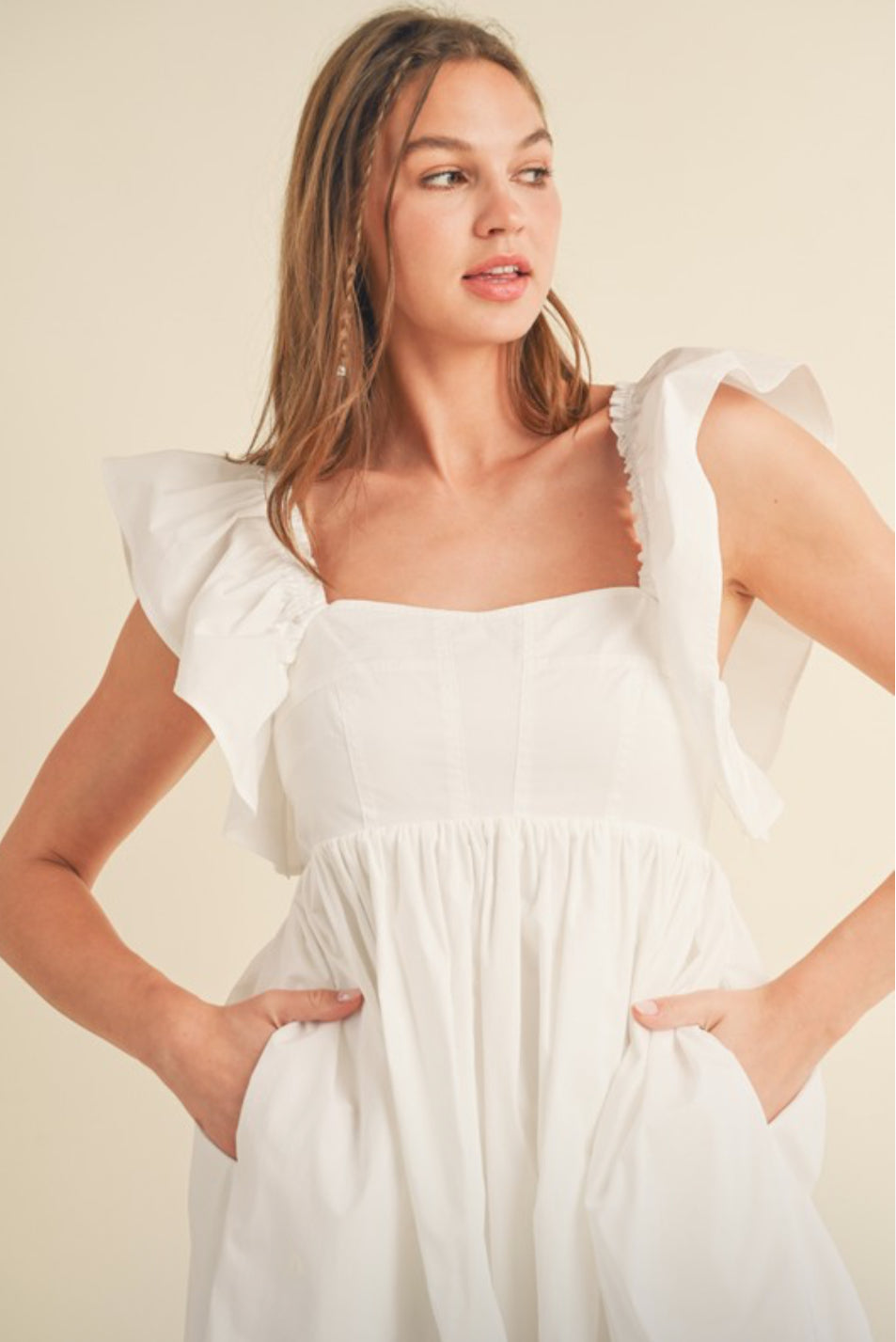 MDR3056 Flutter Sleeve Mini Dress