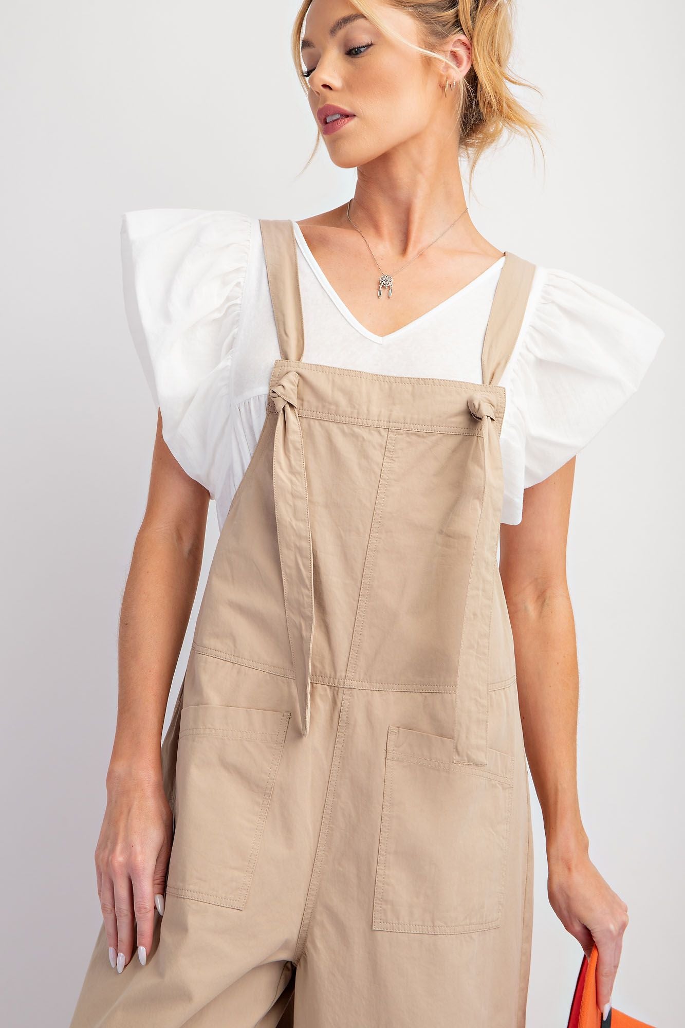 EB55906 Wide Leg Parachute Jumpsuit