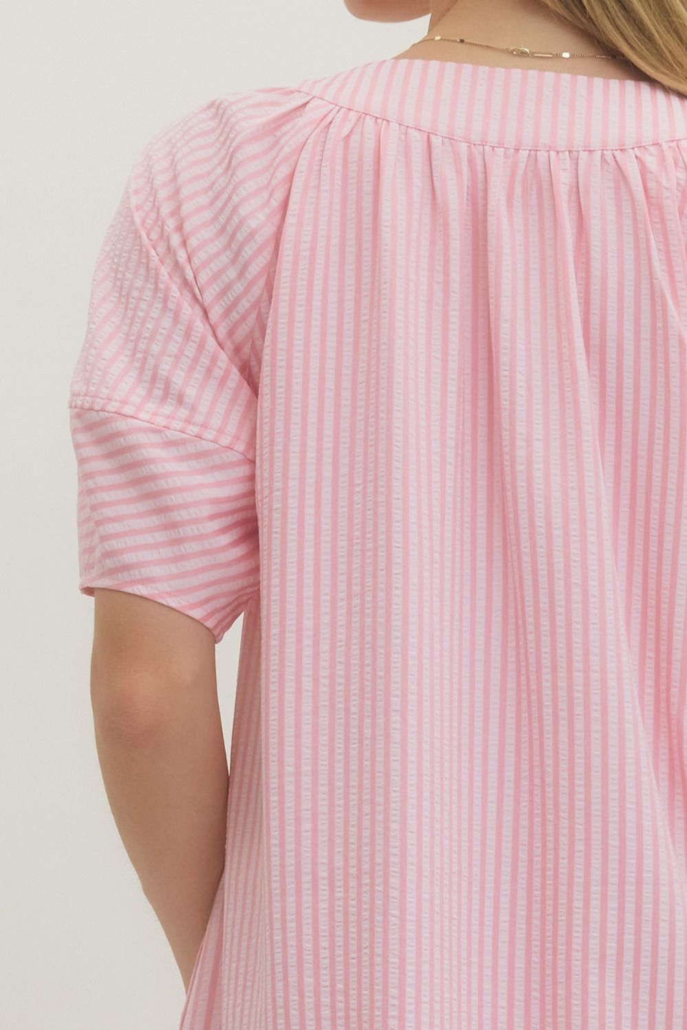 D27553 Stripe Textured Midi Dress