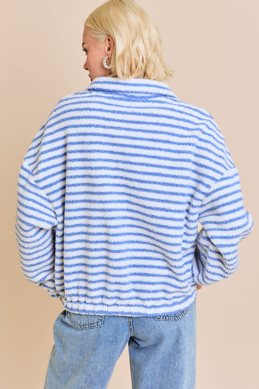 IT4809-2 Striped Quarter Zip Pullover
